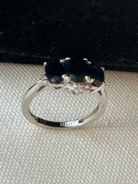 STAUER 925 Sterling Silver Sapphire CZ Stone RING